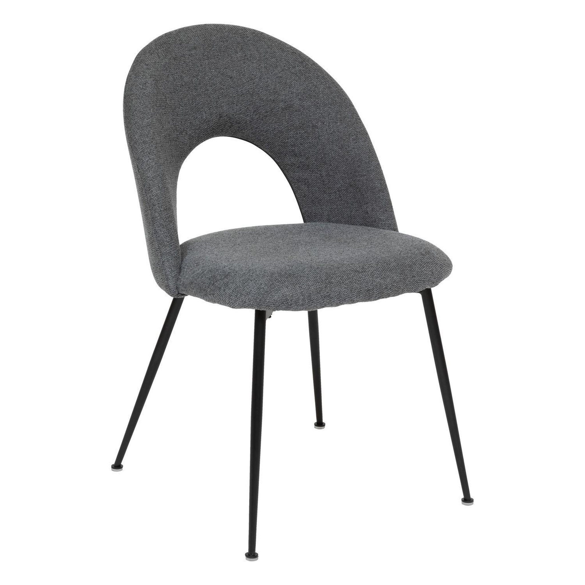 Voir la diapositive 3 : TOILINUX Lot de 4 chaises pieds métal assise tissu raven - gris
