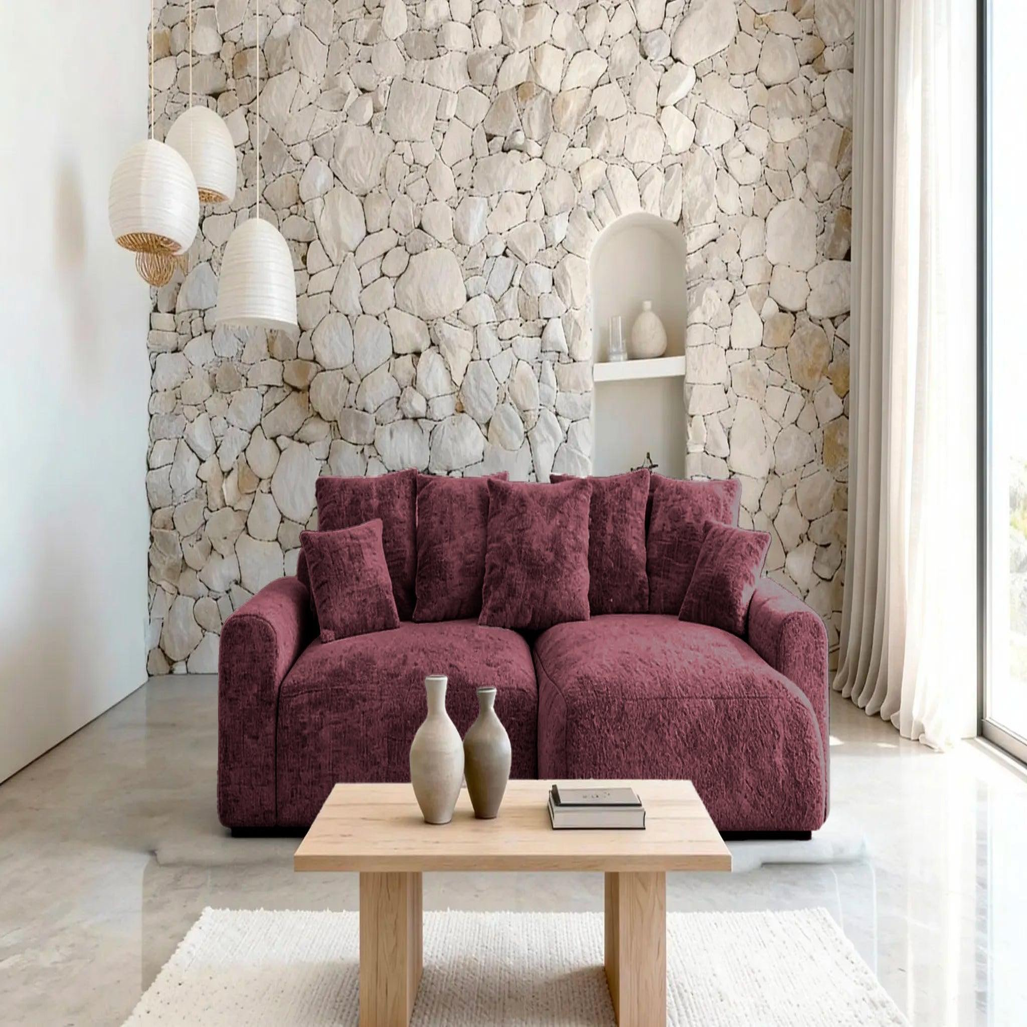 Voir la diapositive 3 : CASANOVA PARIS Oli - canapé d'angle convertible tissu chenille 4 places
