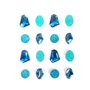 Graine créative 16 pierres précieuses adhésives bleues 20 mm