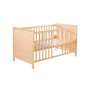 Voir la diapositive 2 : Roba Lit Bébé Évolutif 70x140 - ROBA - Réglable en Hauteur - 3 Barreaux Amovibles - Coins de Transformation Inclus - Bois Naturel