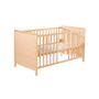 Voir la diapositive 2 : Roba Lit Bébé Évolutif 70x140 - ROBA - Réglable en Hauteur - 3 Barreaux Amovibles - Coins de Transformation Inclus - Bois Naturel