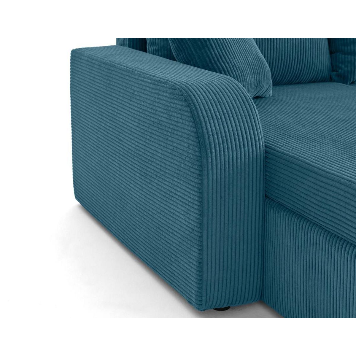 BEST MOBILIER Valos - canapé panoramique en u - 7 places - convertible avec coffres - en velours côtelé