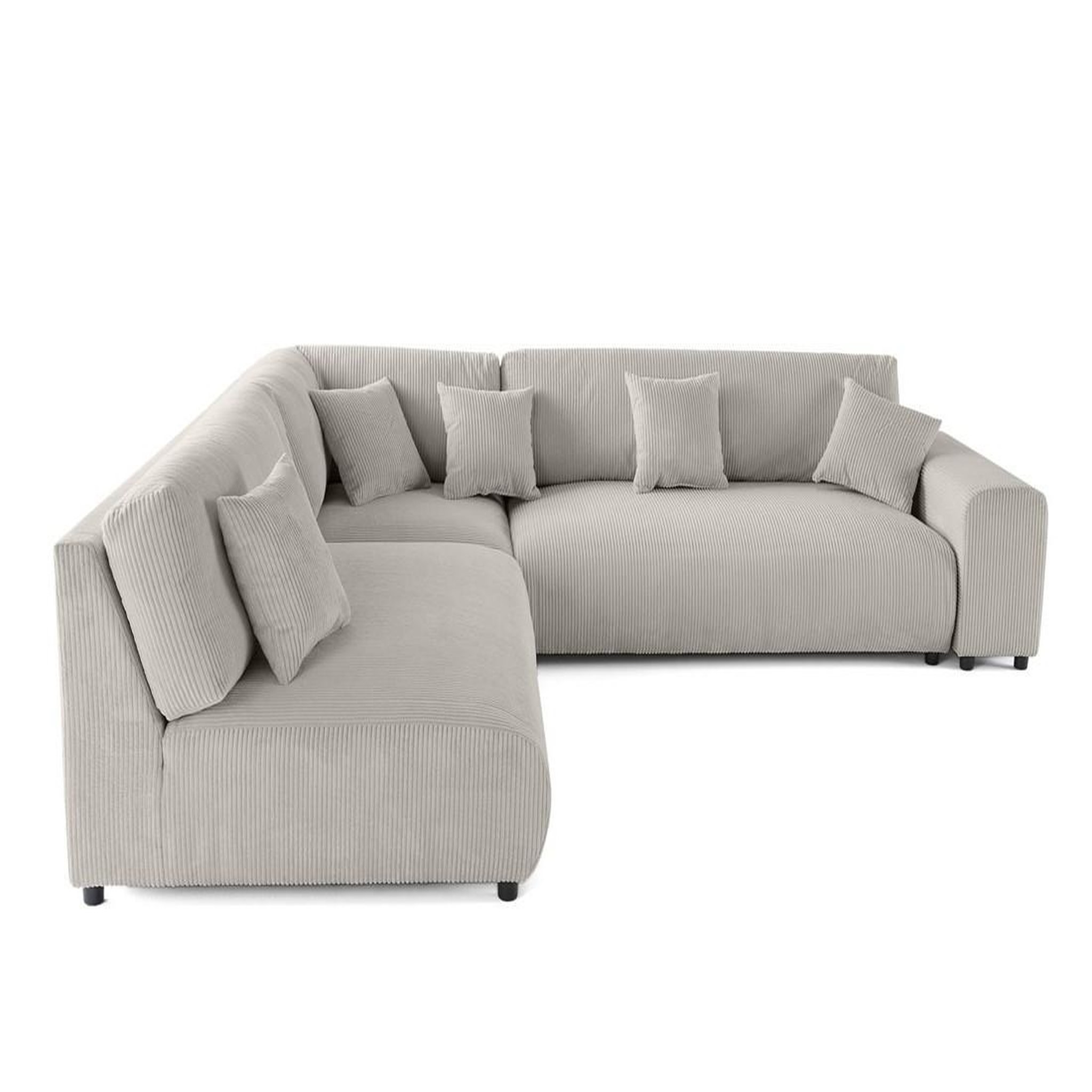 Voir la diapositive 4 : BEST MOBILIER Garance - canapé modulable d'angle gauche - 6 places - en velours côtelé
