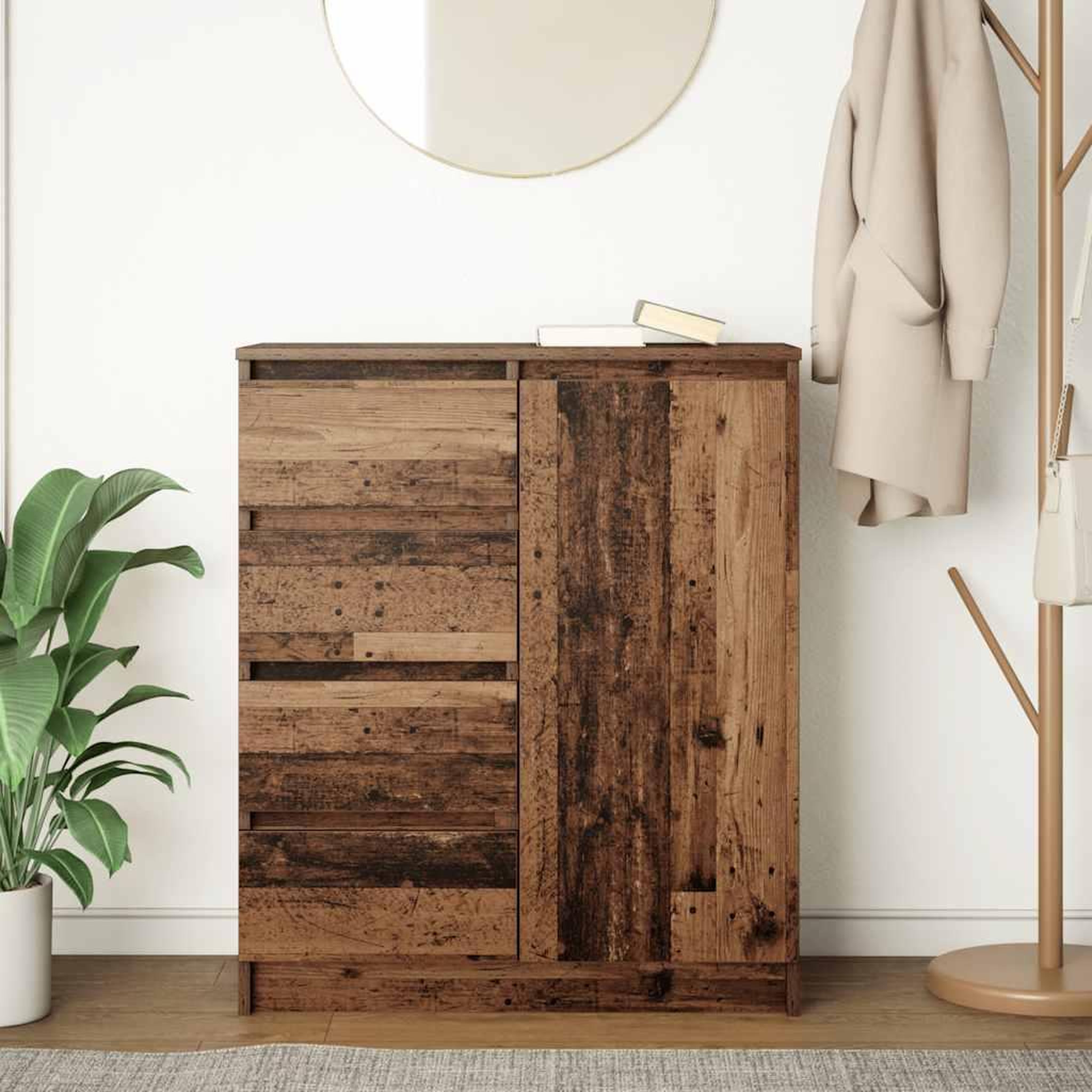 Voir la diapositive 3 : VIDAXL Buffet avec tiroirs vieux bois 71x35x84 cm bois d'ingenierie