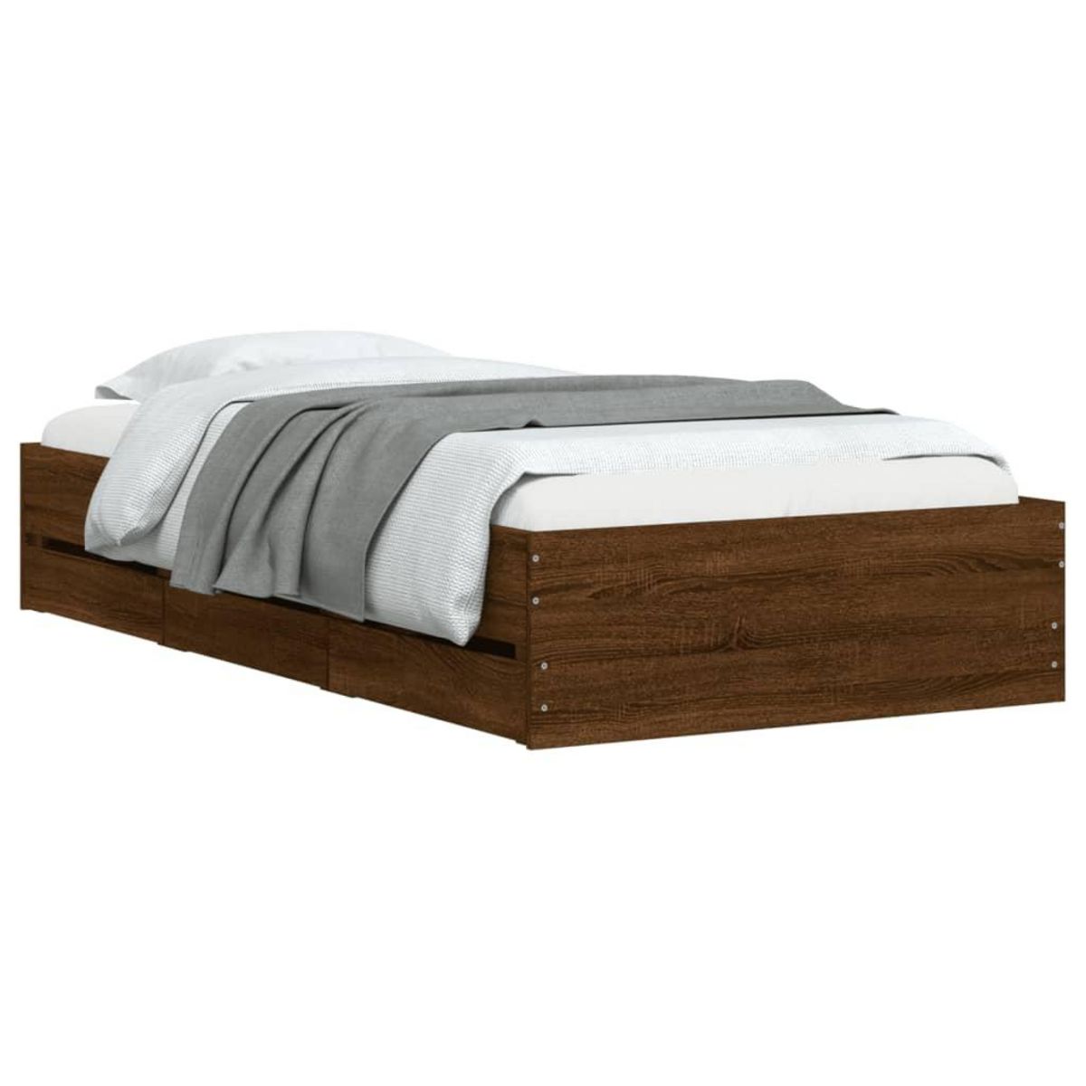 VIDAXL Cadre de lit avec tiroirs sans matelas chene marron 90x190 cm