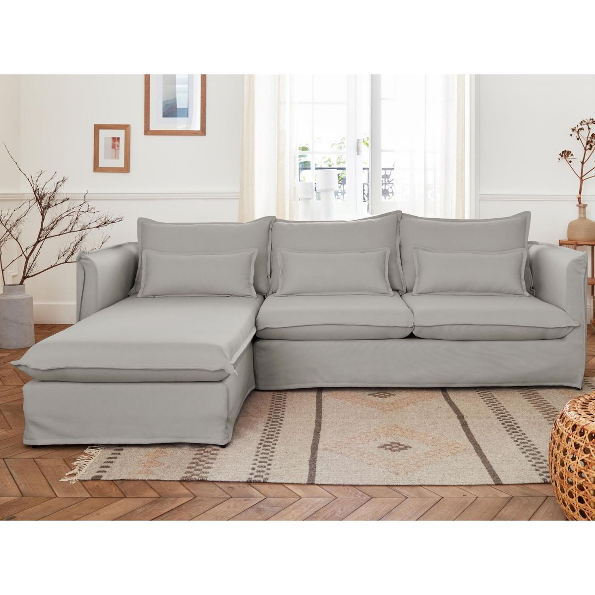 LISA DESIGN Adriann - canapé d'angle gauche fixe - 4 places - en tissu déhoussable