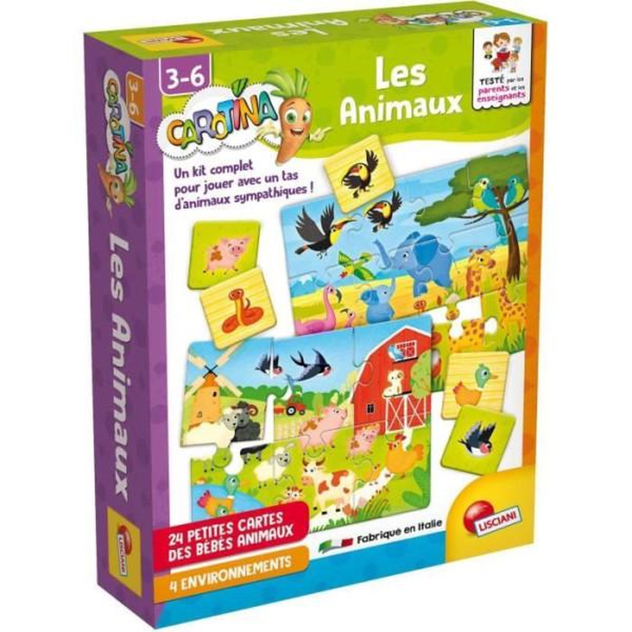 LISCIANI GIOCHI Jeu d'Association - CAROTINA BABY - Découverte des animaux