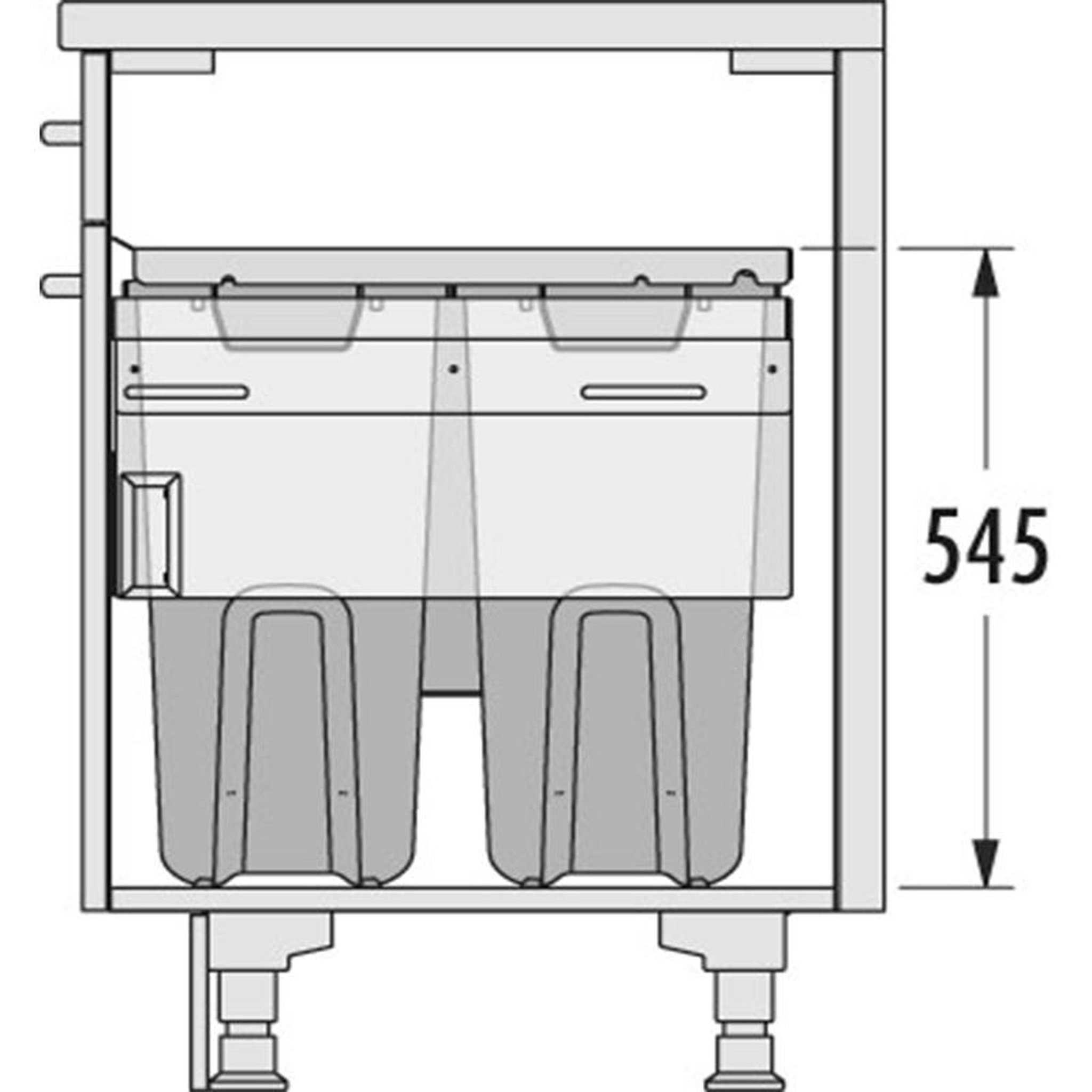Voir la diapositive 5 : HAILO Double panier à linge encastrable 80l hailo laundry carrier 600