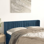 VIDAXL Tete de lit avec oreilles Bleu fonce 147x16x78/88 cm Velours