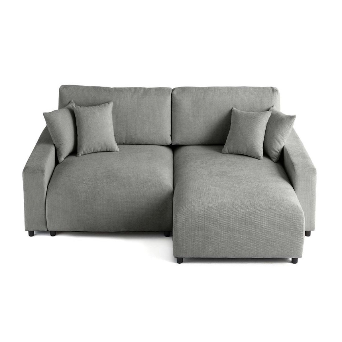LISA DESIGN Pivoine - canapé d'angle réversible - 4 places - convertible avec coffre - en velours texturé