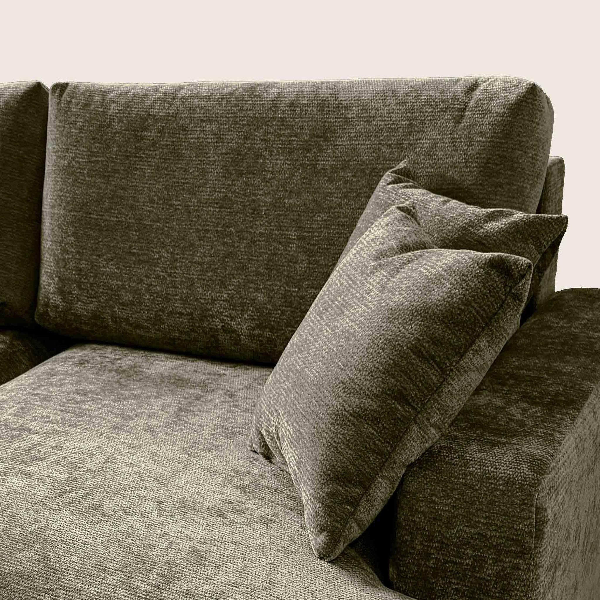 Voir la diapositive 6 : BEST MOBILIER Pivoine - canapé d'angle ouvert droit 4 places convertible avec coffre en tissu texturé