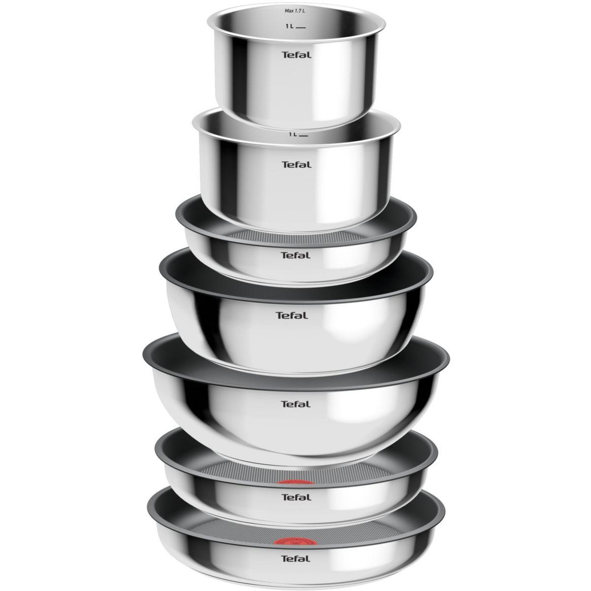 Voir la diapositive 2 : TEFAL Batterie de cuisine Ingenio Cook Eat 15 pcs L881SF04