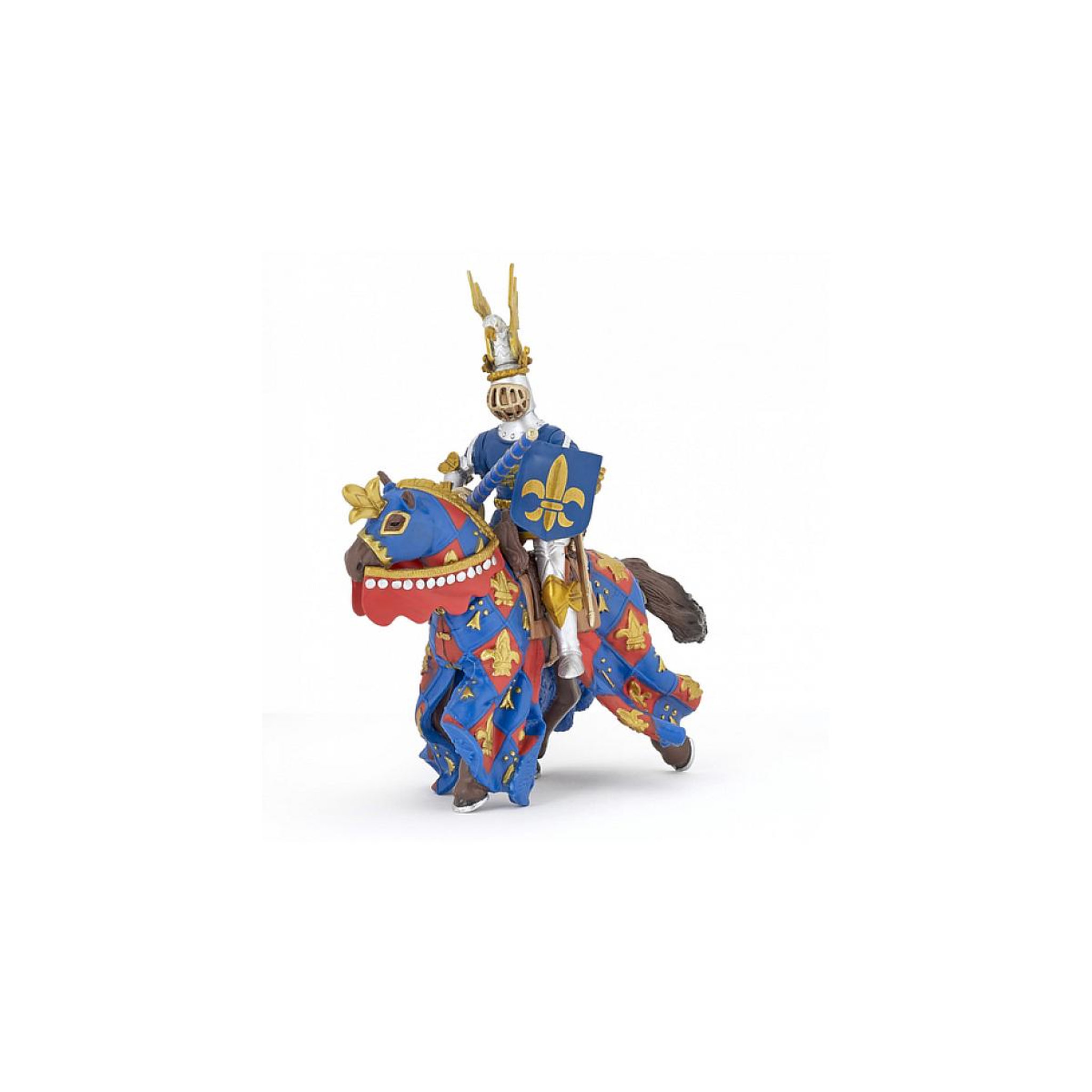 Voir la diapositive 2 : Papo 39787 Cheval bleu fleur de lys