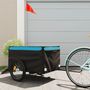 Voir la diapositive 1 : VIDAXL Remorque de vélo noir et bleu 45 kg fer