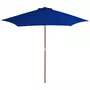 VIDAXL Parasol d'exterieur avec mat en bois Bleu 270 cm