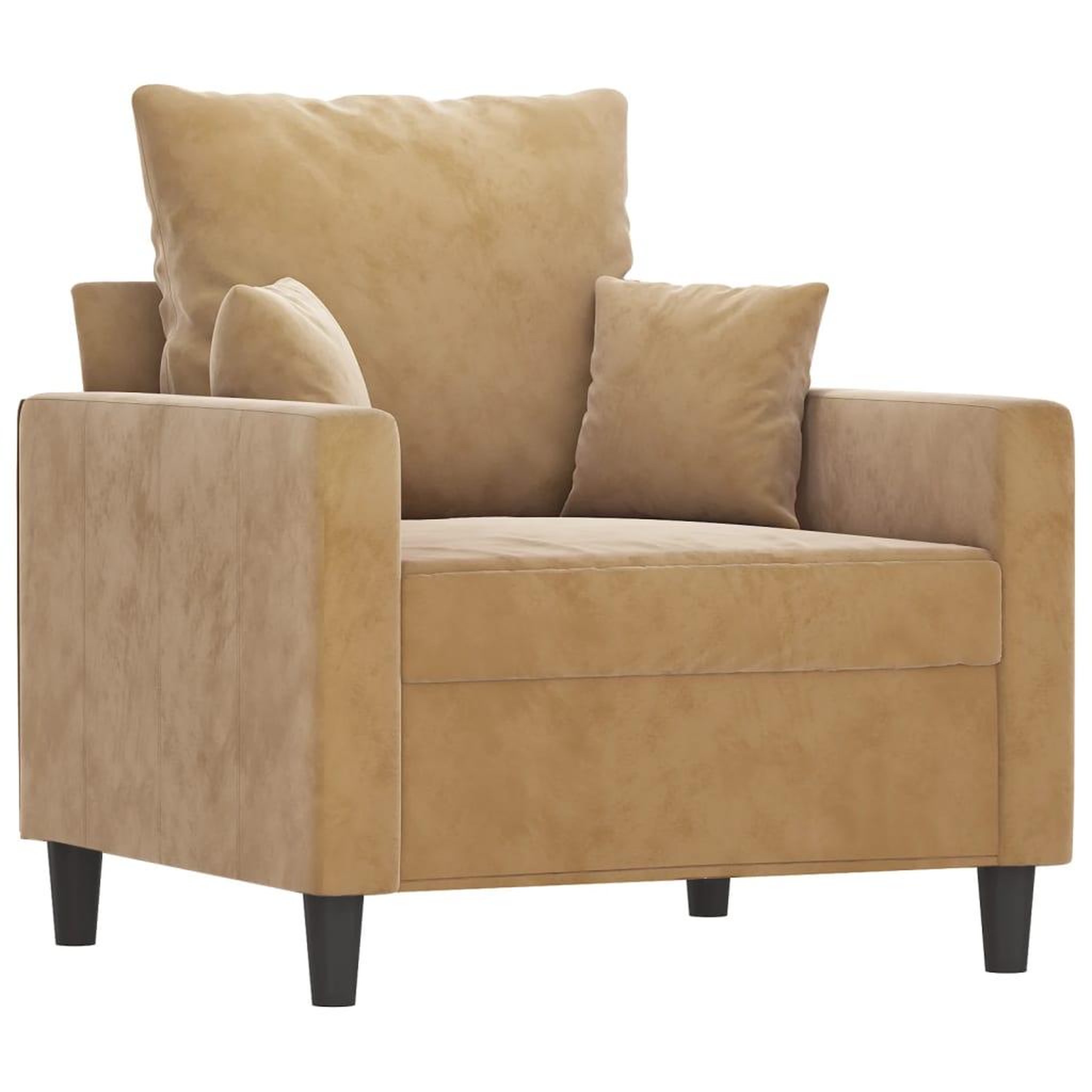 Voir la diapositive 3 : VIDAXL Ensemble de canapes 3 pcs avec coussins Marron Velours