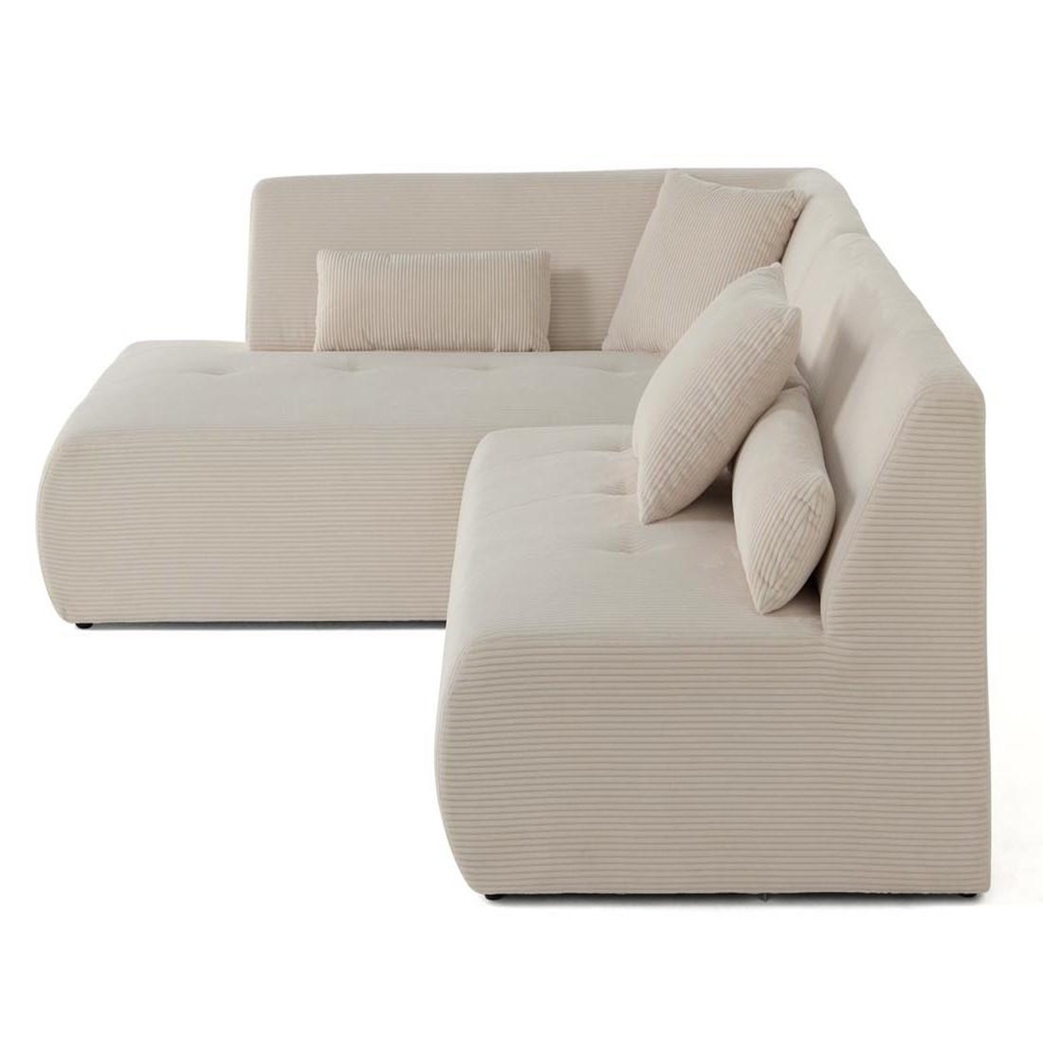 Voir la diapositive 3 : LISA DESIGN Onyx - canapé modulable d'angle gauche - 5 places - en velours côtelé