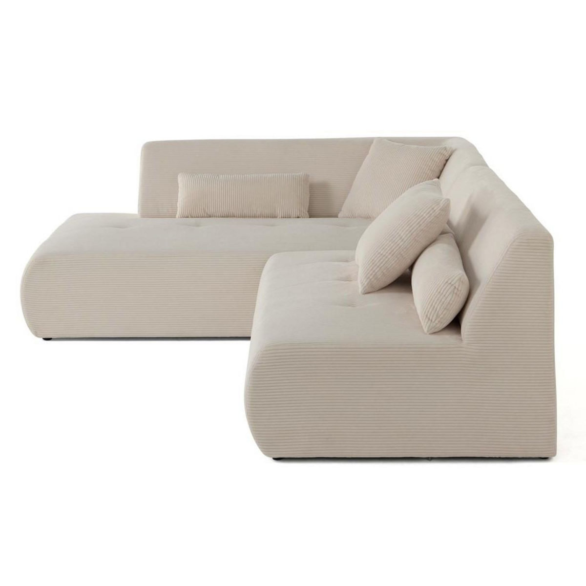 LISA DESIGN Onyx - canapé modulable d'angle gauche - 5 places - en velours côtelé