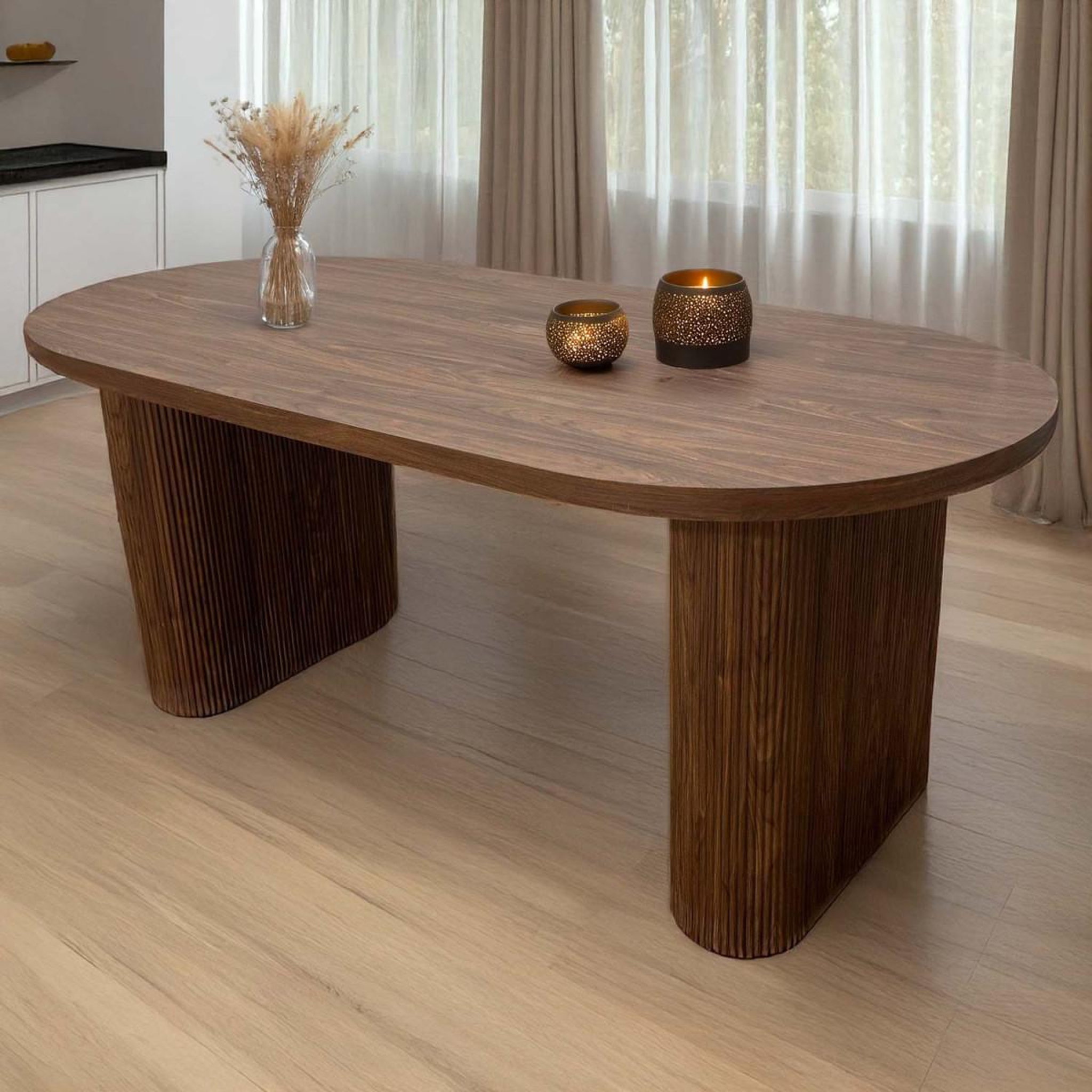 Voir la diapositive 4 : Paris Prix Table à manger ovale  henry  180cm noyer