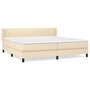 Voir la diapositive 1 : VIDAXL Sommier a lattes de lit avec matelas Creme 200x200 cm Tissu