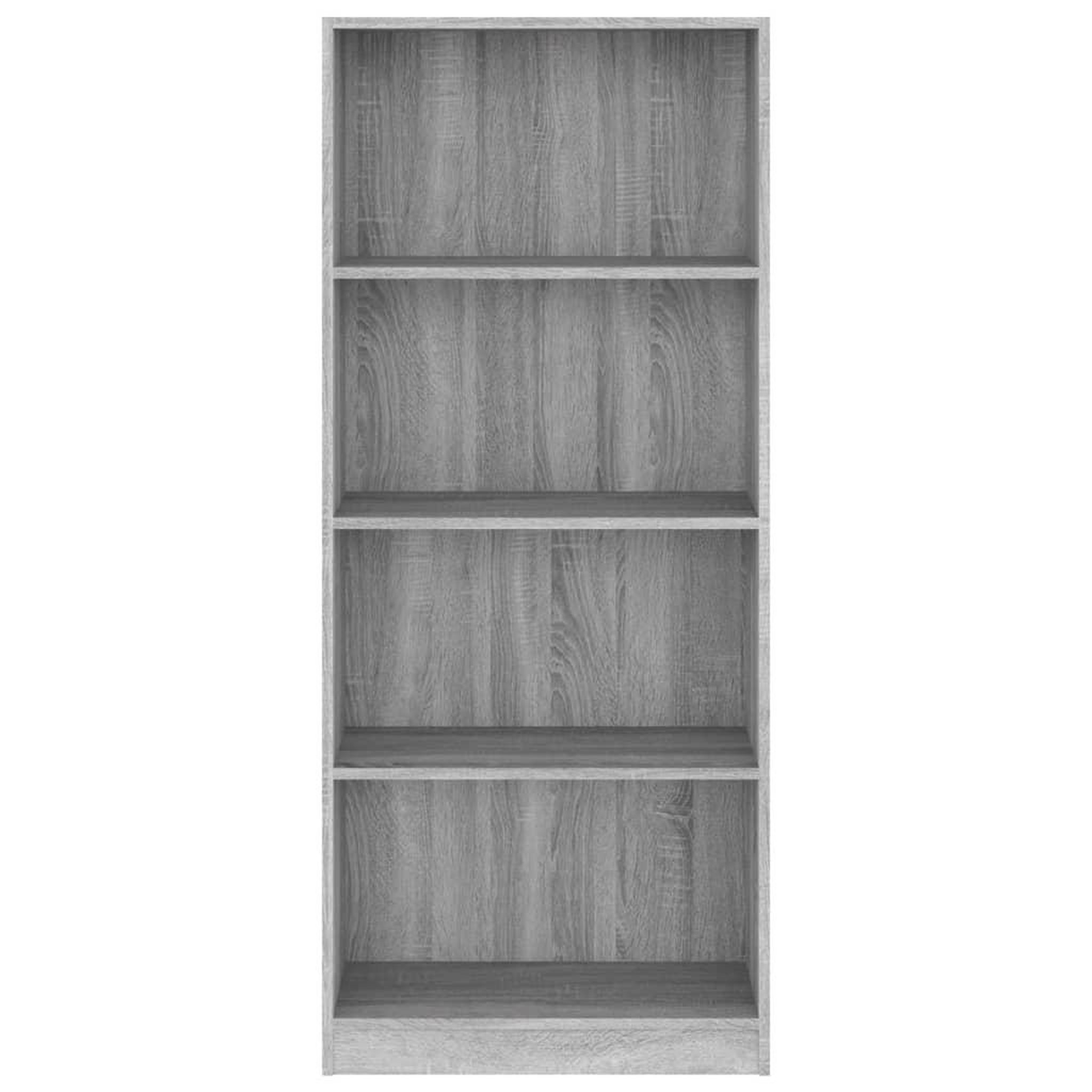 Voir la diapositive 4 : VIDAXL Bibliotheque 4 niveaux Sonoma gris 60x24x142 cm