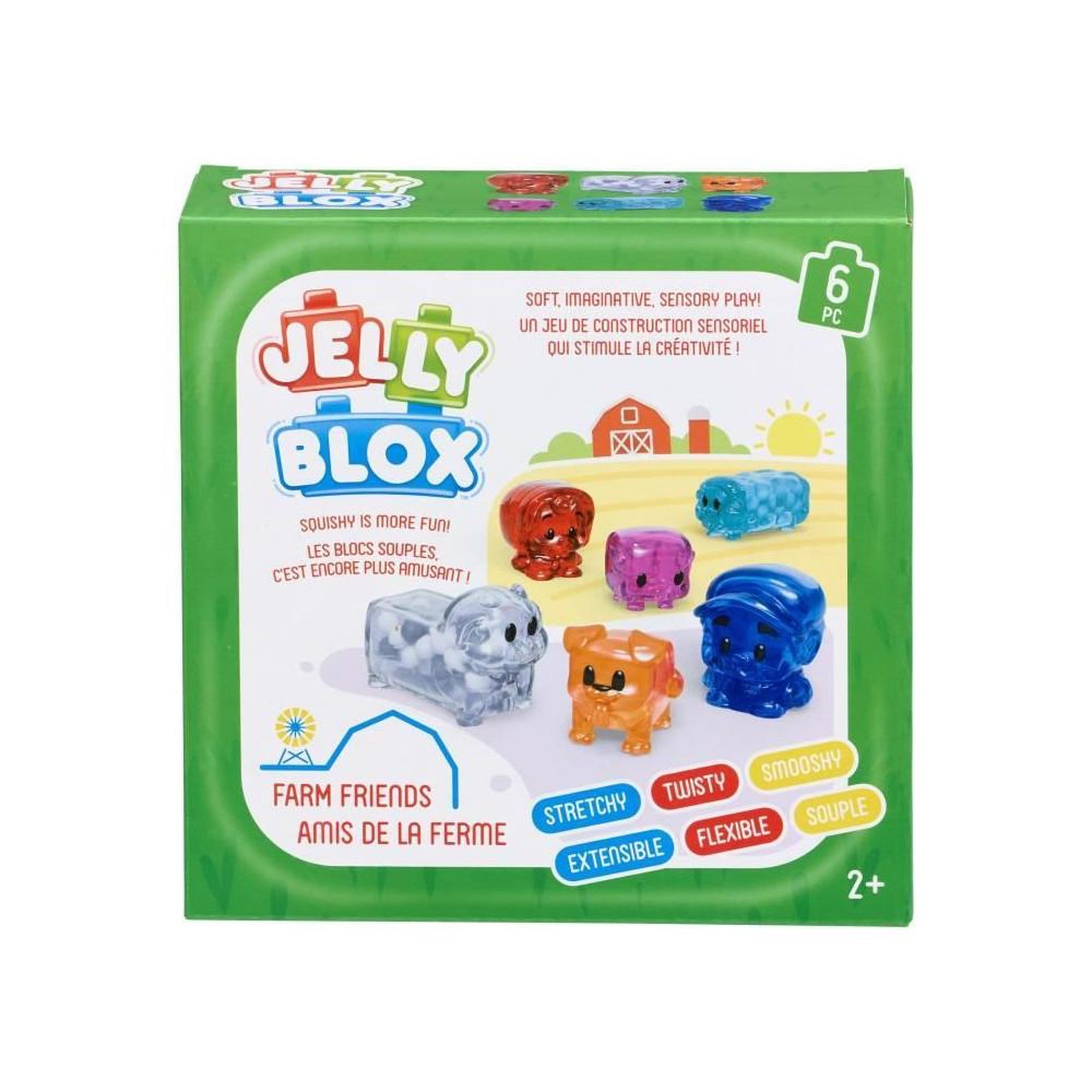 GOLIATH Coffret Amis de la ferme - Jeu de construction - JELLY BLOX - GOLIATH - Briques souples et flexibles - Des 2 ans