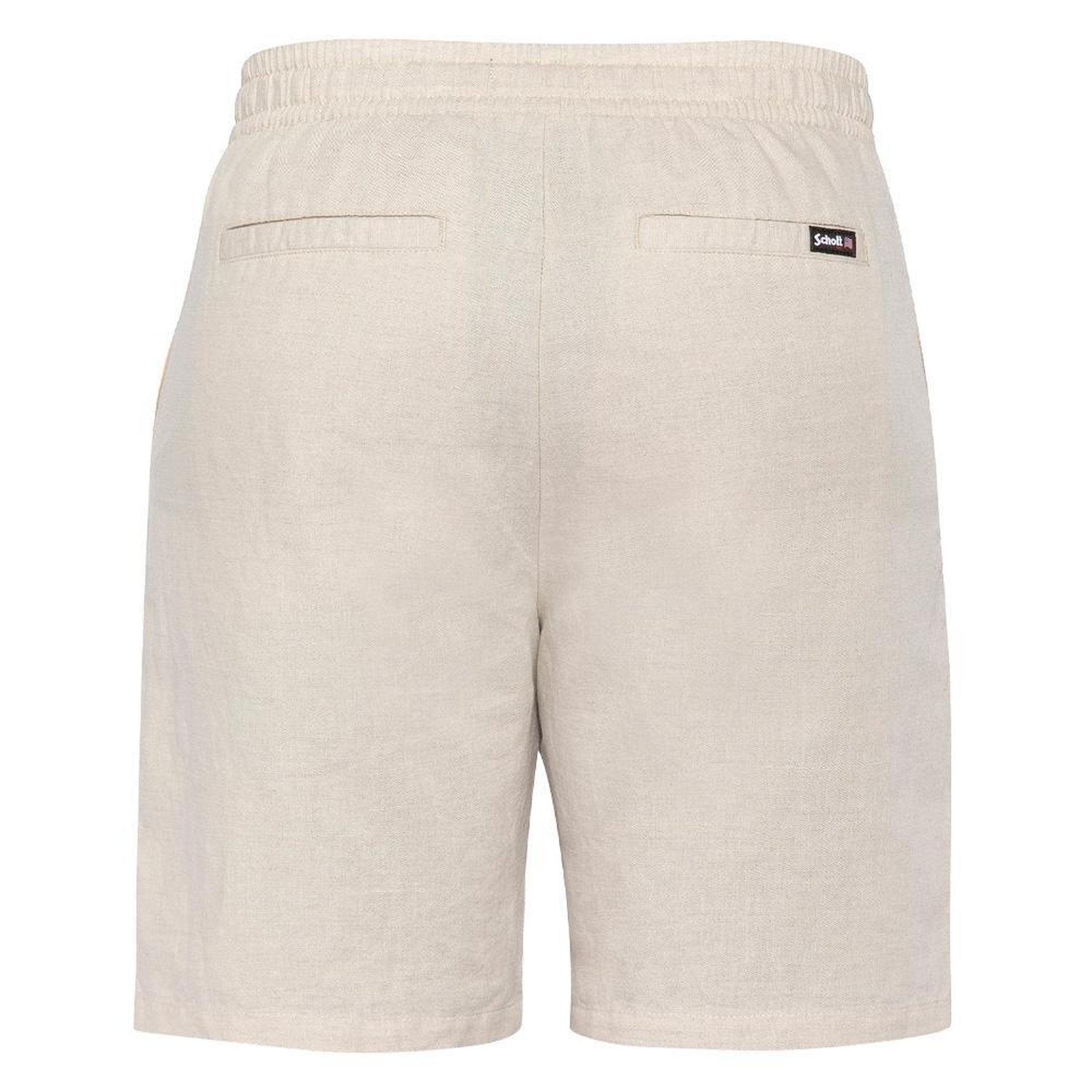 Voir la diapositive 4 : Schott Short beige homme schott lin shine