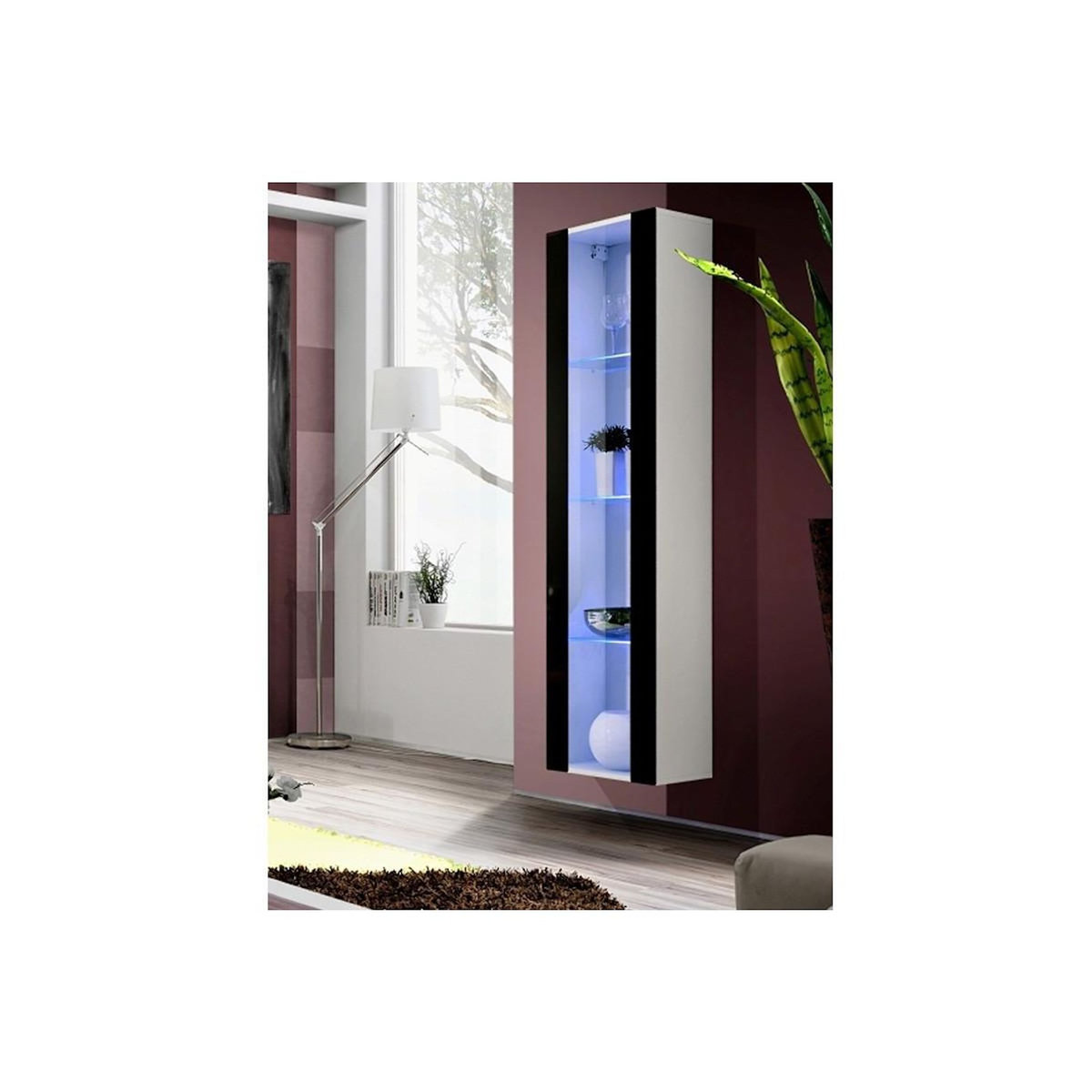 Paris Prix Vitrine LED Murale Design  Fly C4  170cm Noir & Blanc