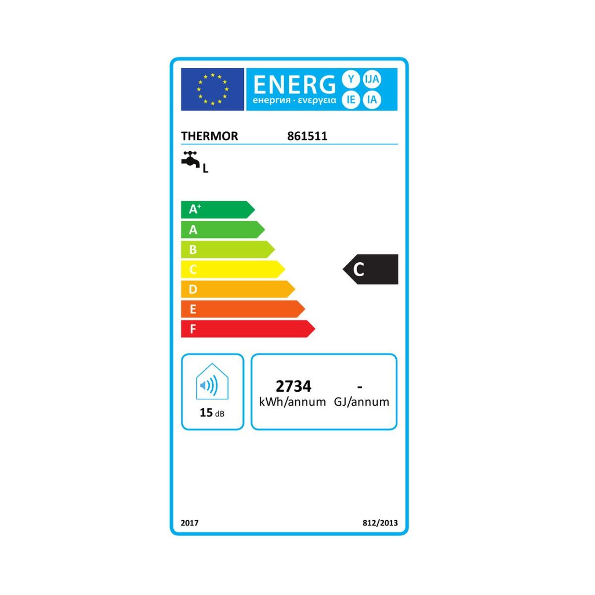 Voir la diapositive 2 : Thermor Chauffe-eau électrique 100l vertical - 861511