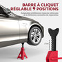 Voir la diapositive 6 : HOMCOM Lot de 2 chandelles voiture - chandelles de levage 3T hauteur réglable 290-425 mm - acier fonte rouge