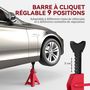 Voir la diapositive 6 : HOMCOM Lot de 2 chandelles voiture - chandelles de levage 3T hauteur réglable 290-425 mm - acier fonte rouge