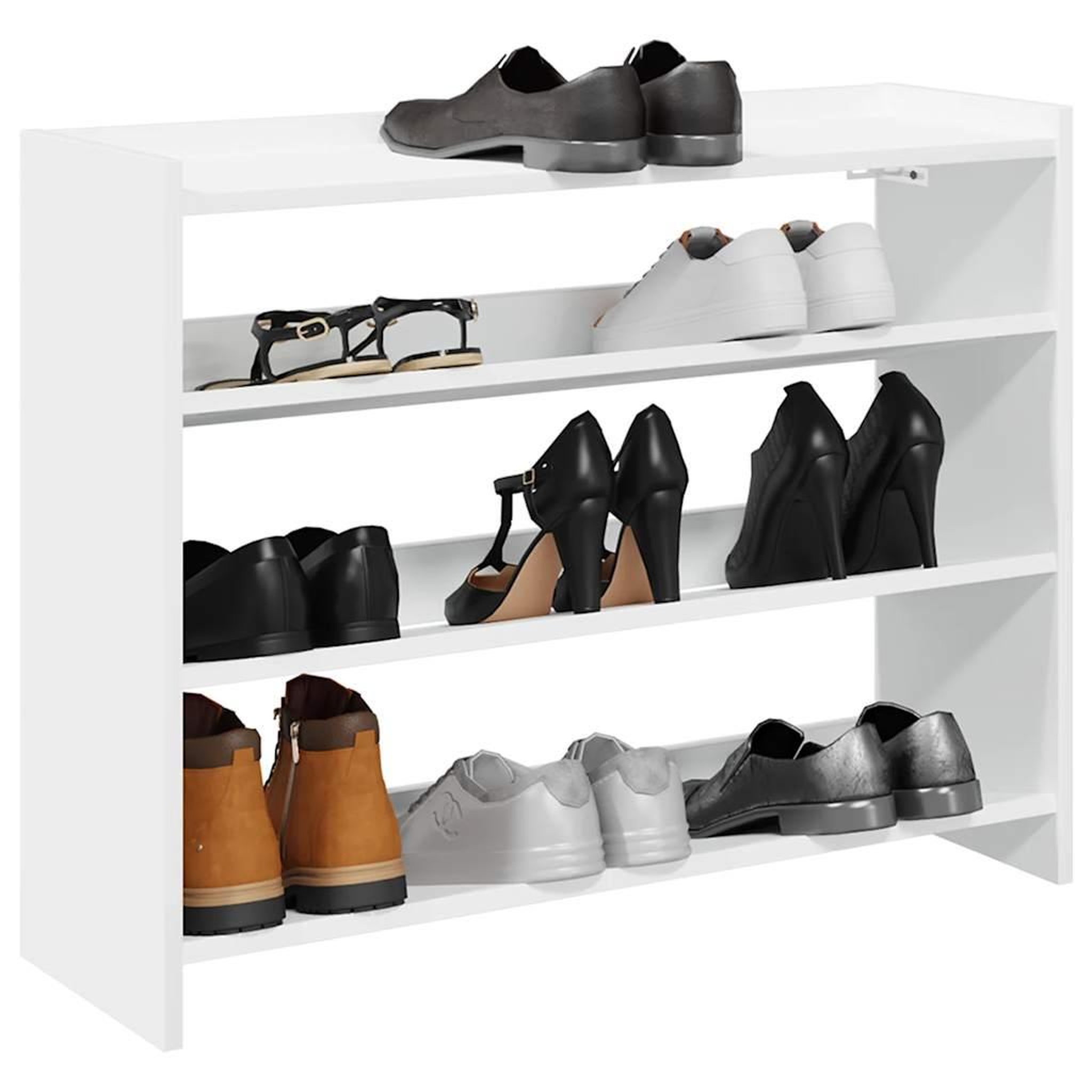 VIDAXL Etagere a chaussures blanc 80x25x62 cm bois d'ingenierie