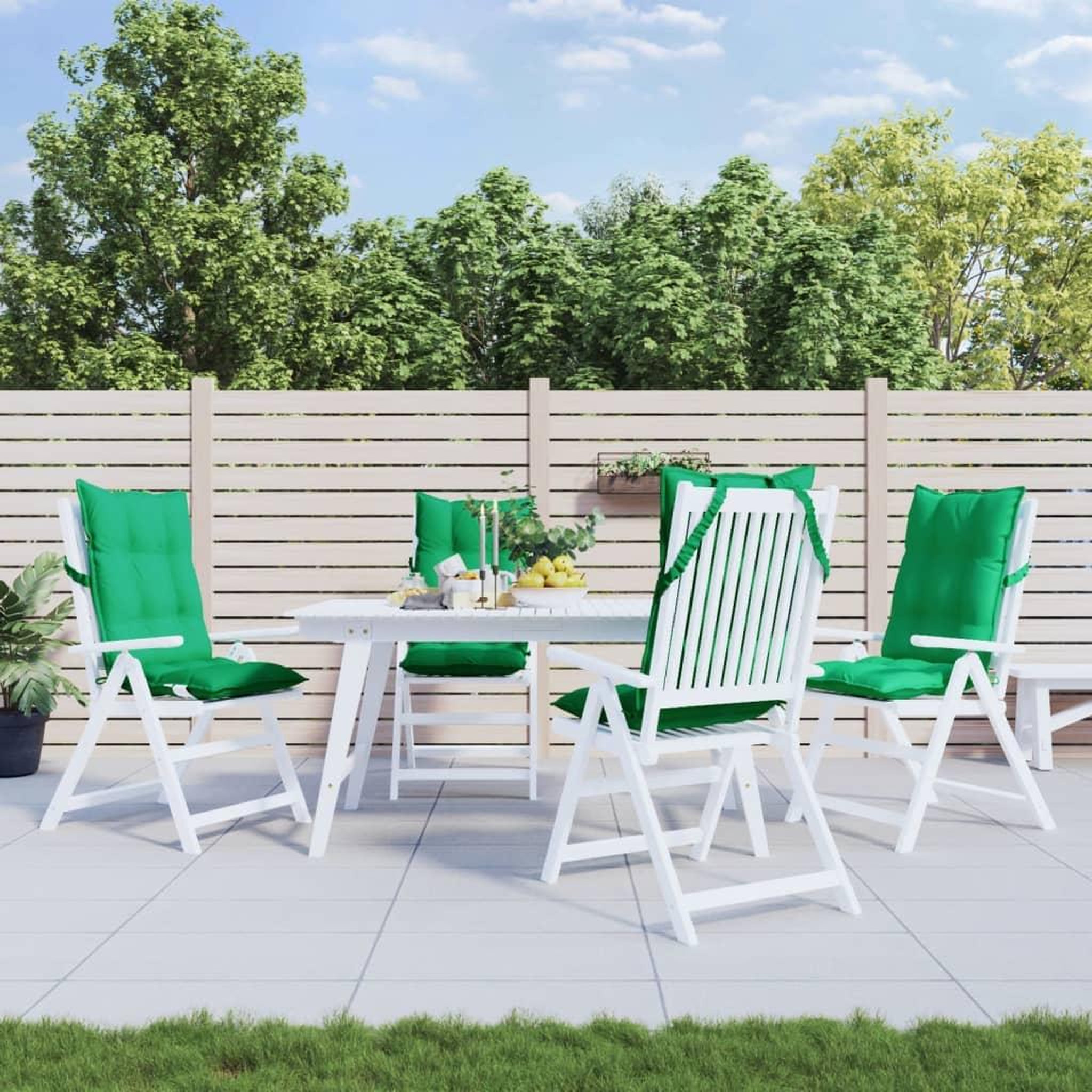 VIDAXL Coussins de chaise a dossier haut lot de 4 vert tissu oxford