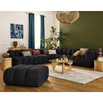 LISA DESIGN Debbie - canapé modulable d'angle gauche 5 places en tissu texturé. Coloris disponibles : Noir, Beige, Vert, Gris, Bleu, Marron, Orange, Rose