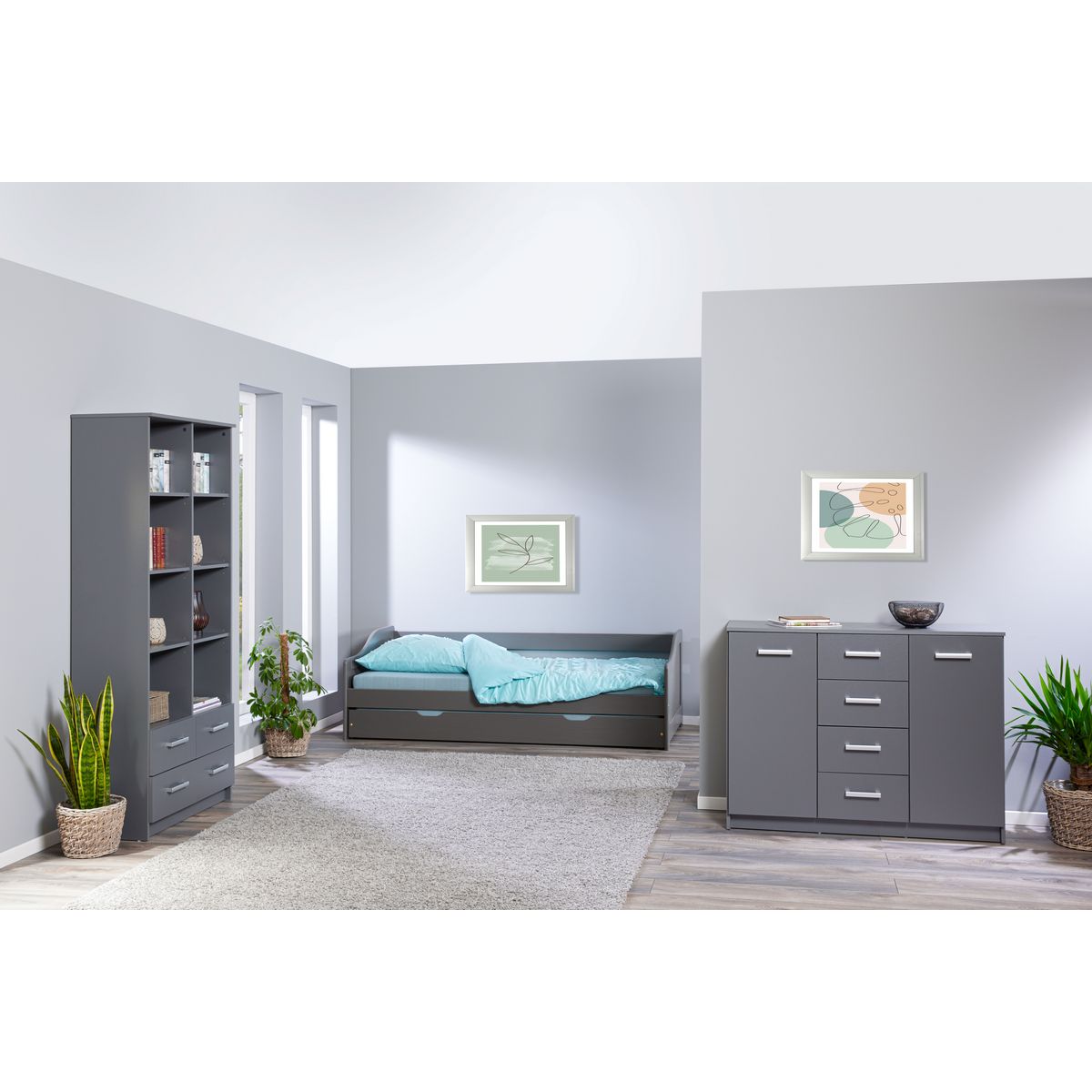 Lit banquette gigogne 2 couchages 90x200cm ANDREA