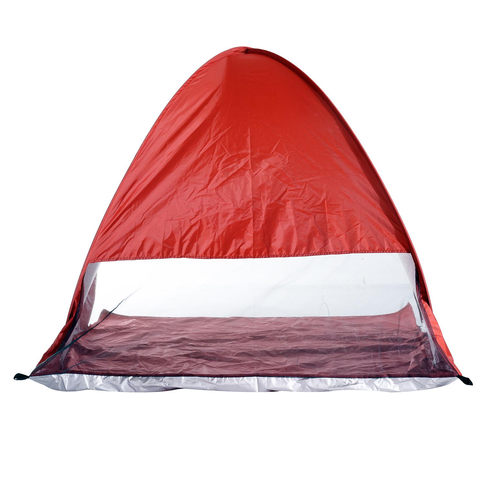 Voir la diapositive 6 : OUTSUNNY Abri de plage tente de plage pliable pop-up automatique instantané protection uv fenêtre arrière grand tapis de sol rouge brique