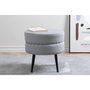 Voir la diapositive 1 : Venture Home Venture Home Pouf Pot 40x40x40 cm Velours cotele Noir et gris