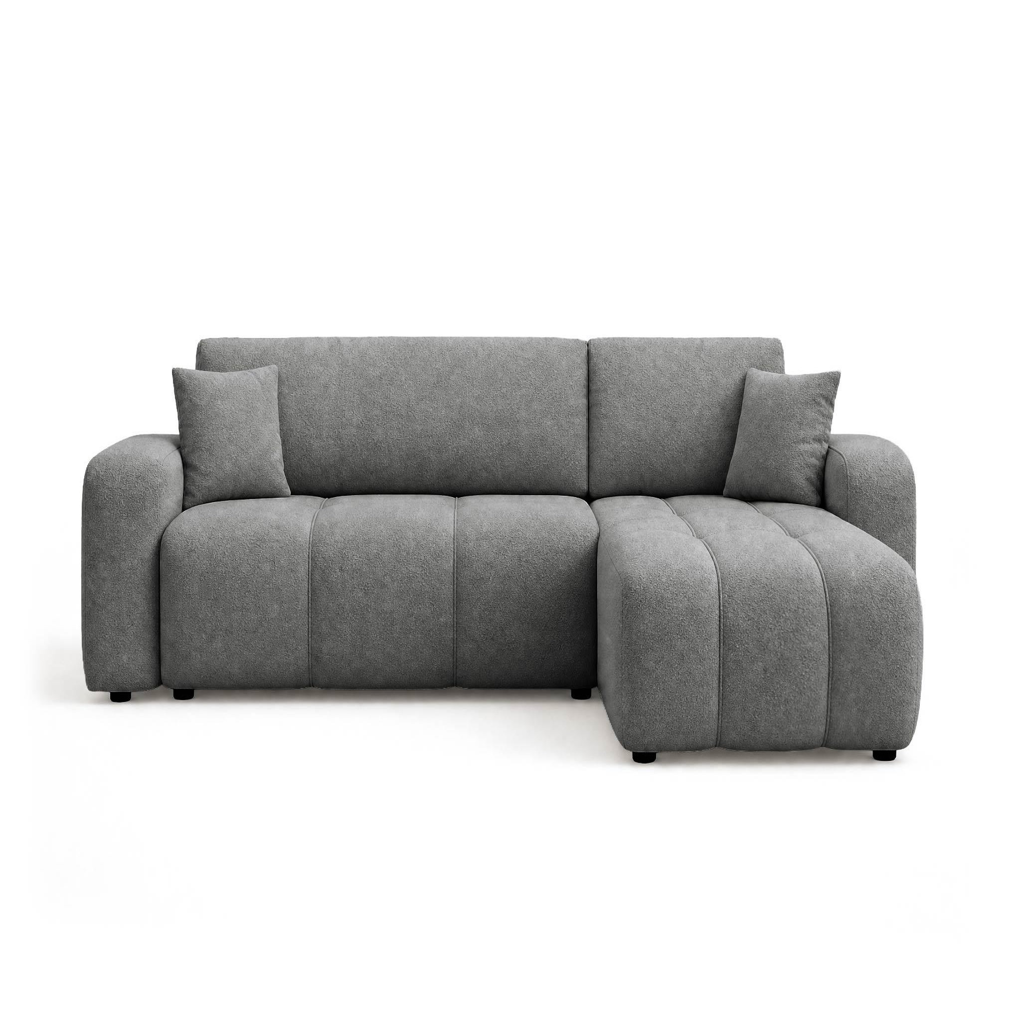 Voir la diapositive 1 : BEST MOBILIER Nicole - canapé d'angle réversible 4 places convertible avec coffre en tissu