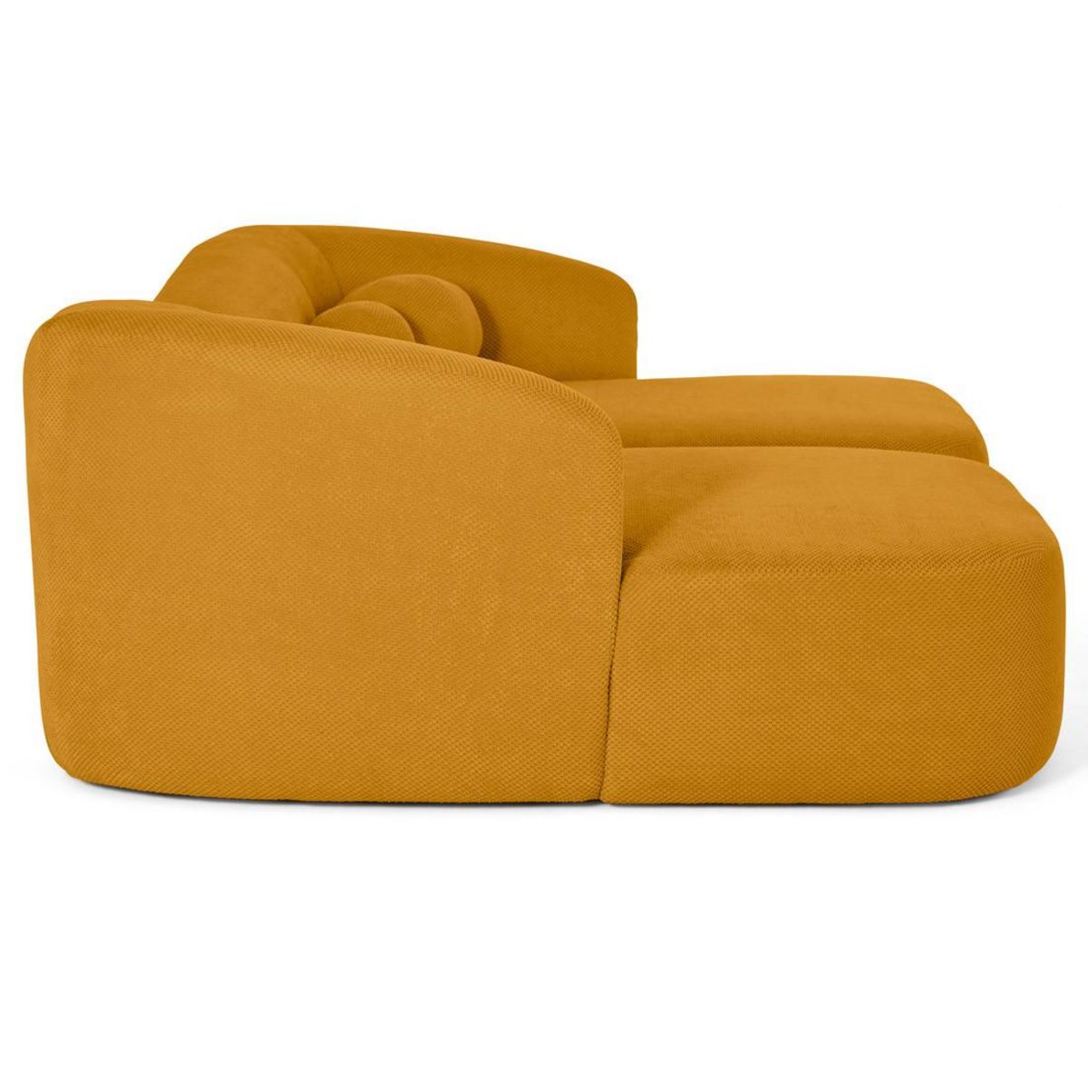 LISA DESIGN Charles - canapé droit 4 places avec double méridienne - assise profonde - en velours texturé