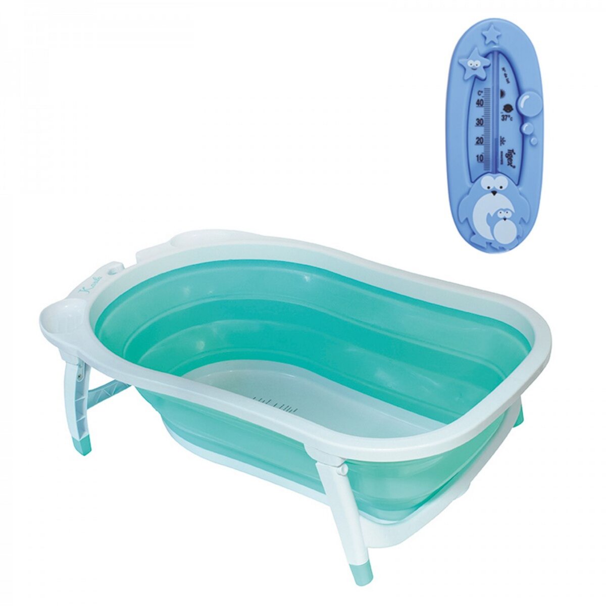 TIGEX Baignoire bébé pliable Ultra Compacte 35L et thermomètre de bain pas  cher 