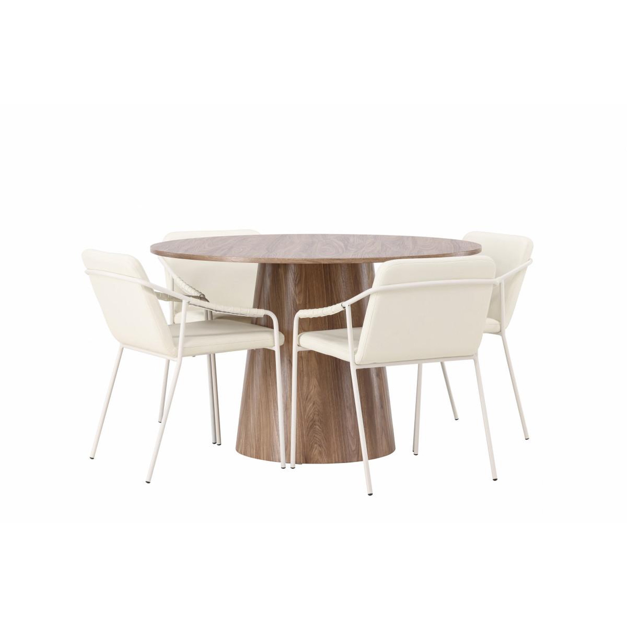 Voir la diapositive 3 : Paris Prix Ensemble table à manger & 4 chaises  lanzo & tvist  120cm beige & marron