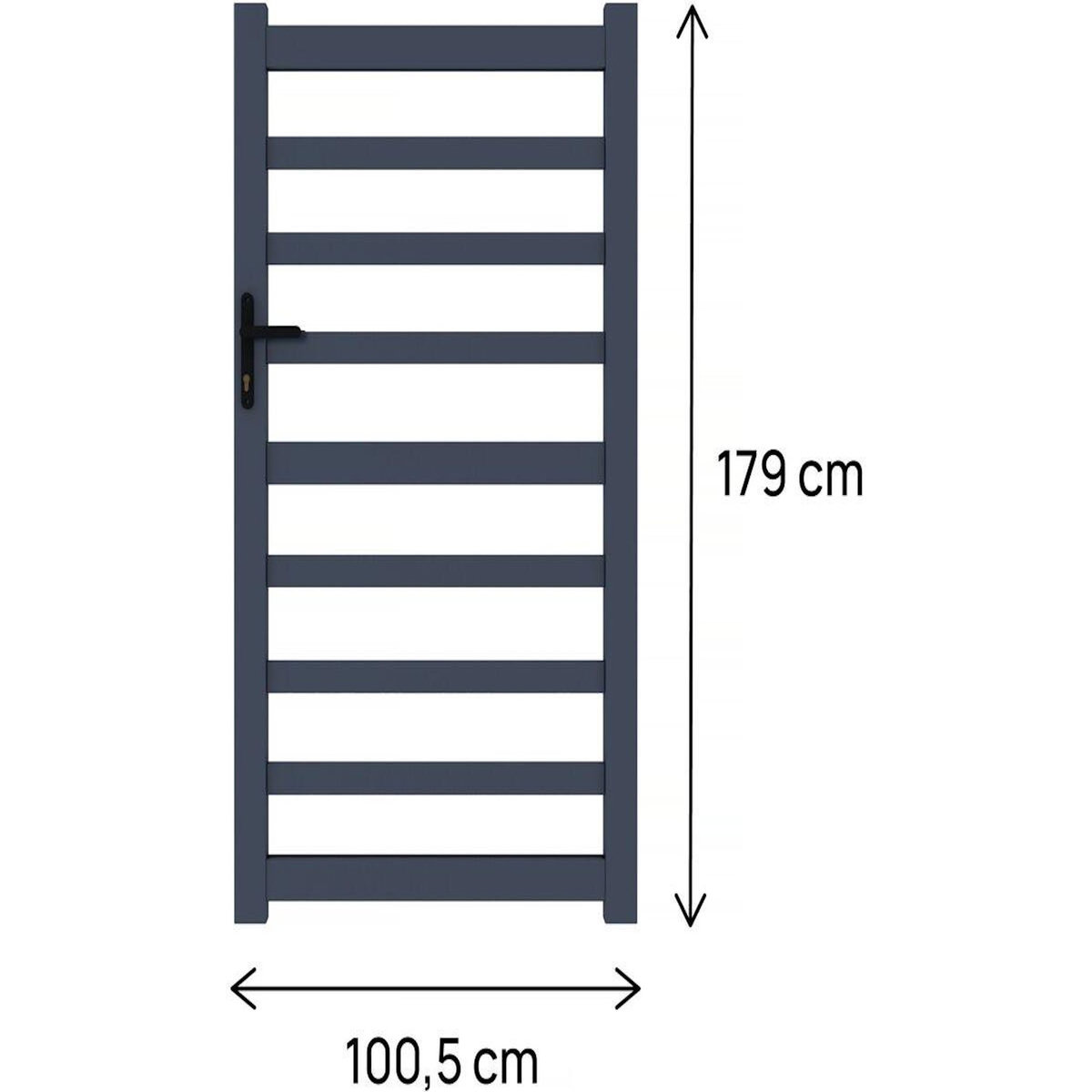 Habitat et Jardin Portillon aluminium ajouré  Marius  - 100 x 180 cm - Gris
