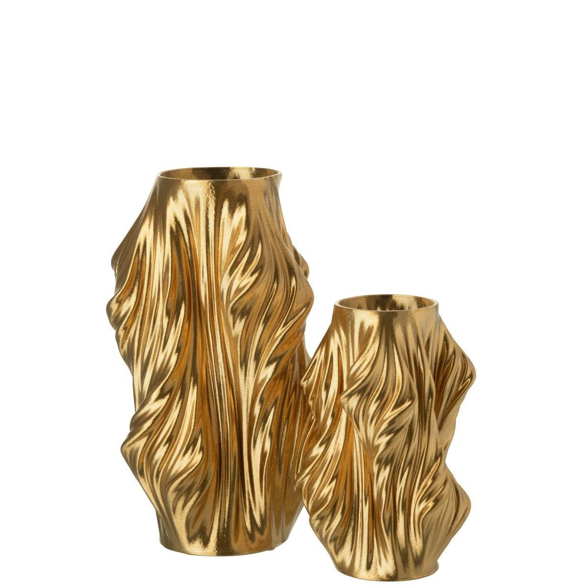 Voir la diapositive 2 : J-LINE Vase déco en porcelaine  impression 3d  28cm doré