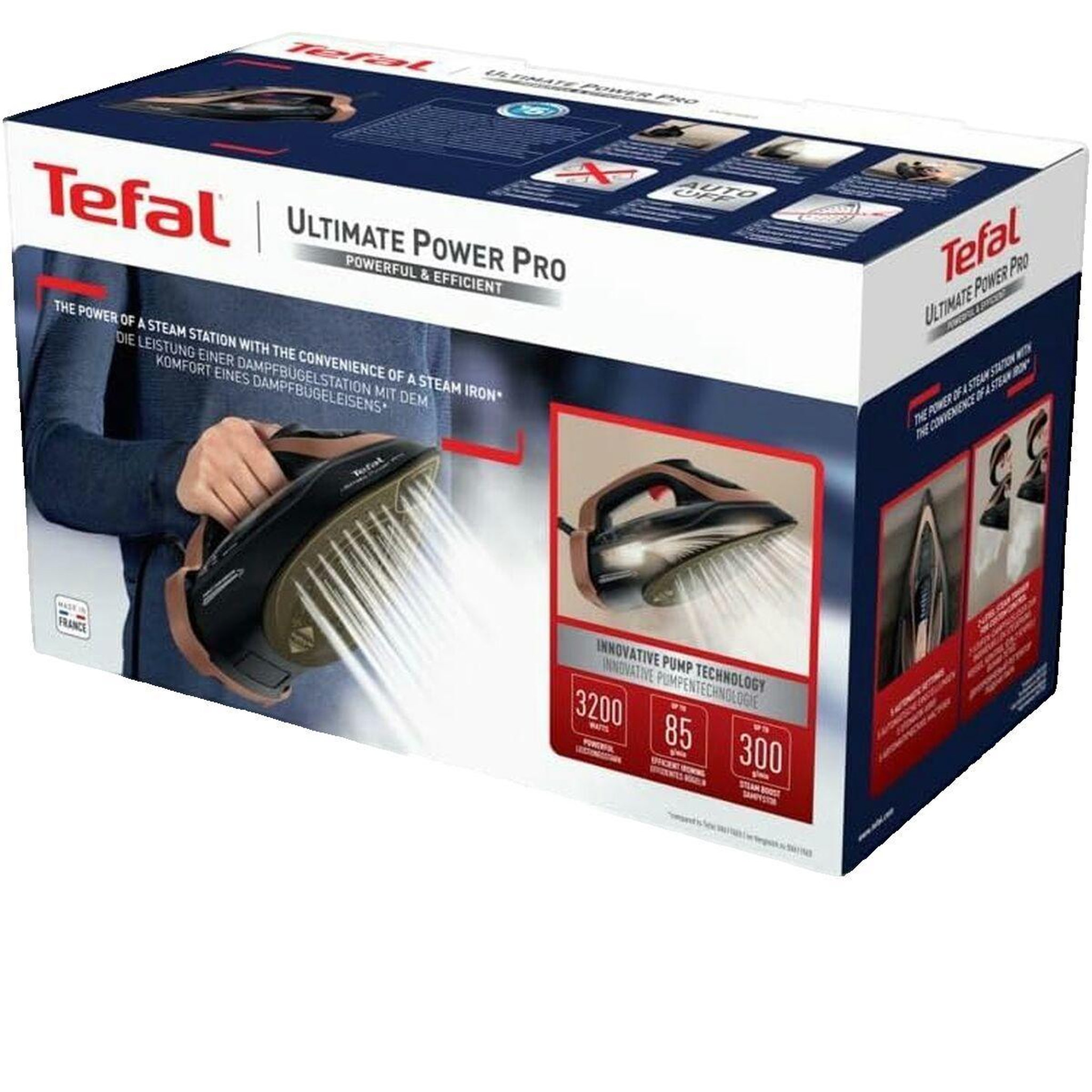 Voir la diapositive 2 : TEFAL Fer à repasser Tefal Ultimate Power Pro FV9E50E0