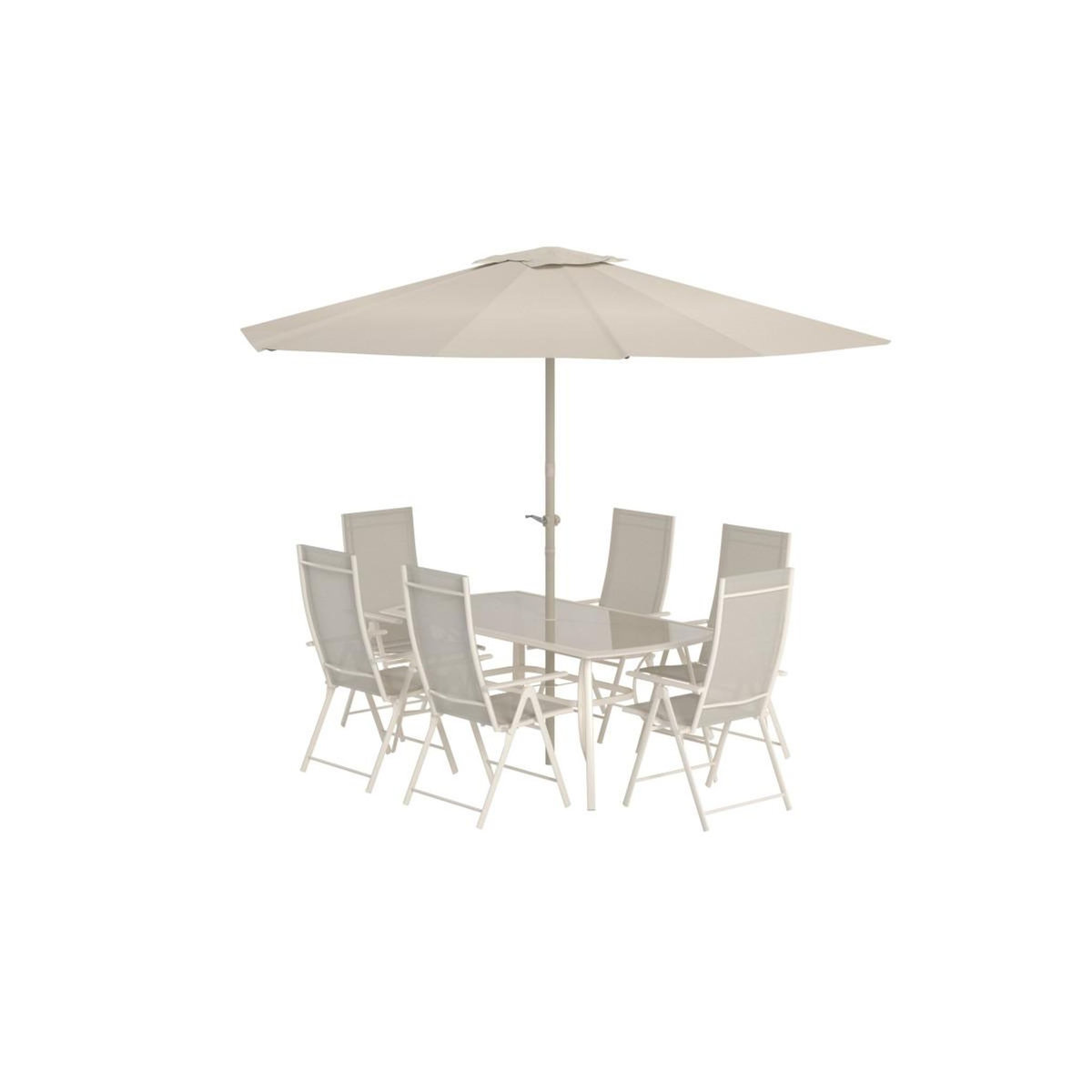 Paris Prix Ensemble Table de Jardin & 6 Chaises  Brekki  150cm Beige