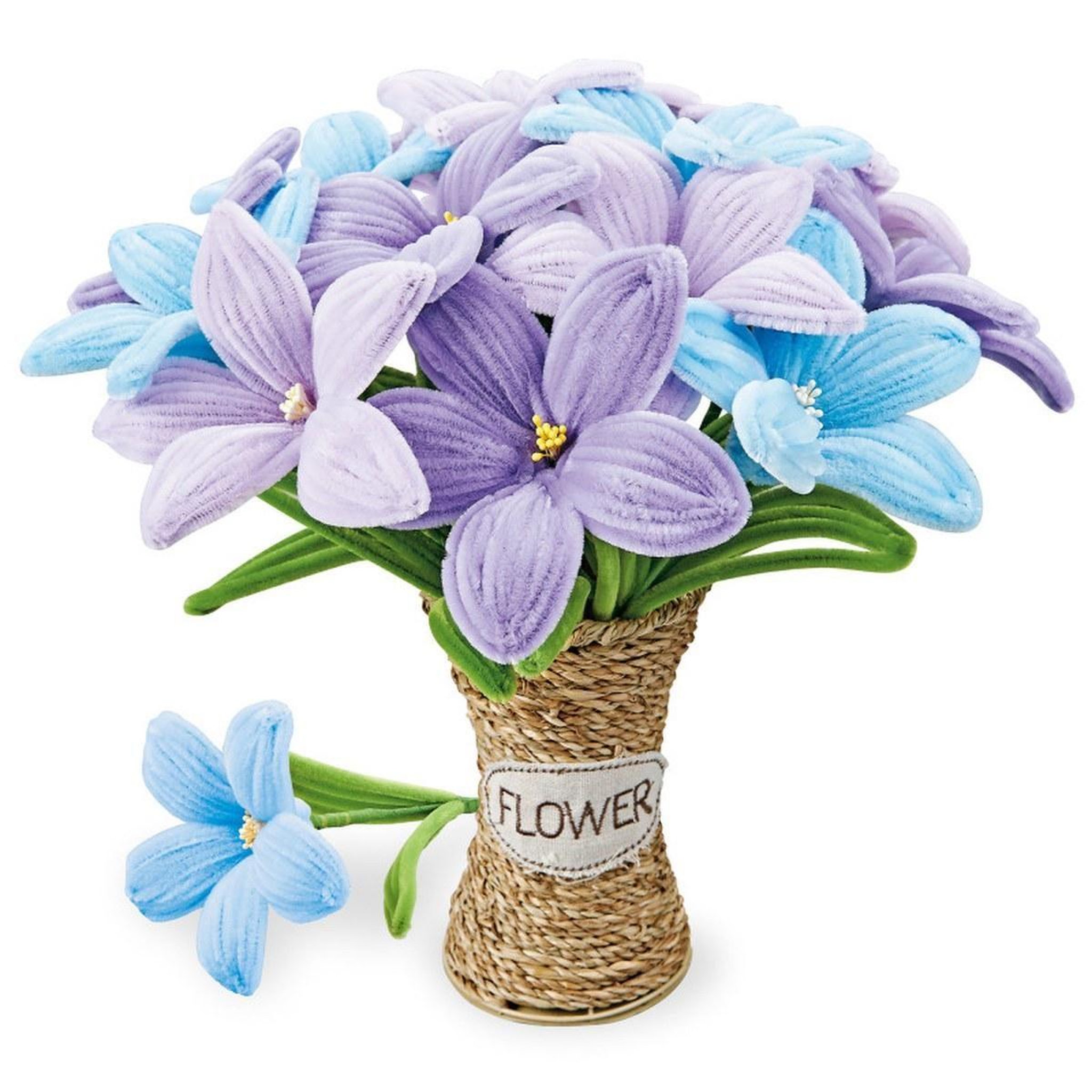 GREENSLIDE Maquette Green Slide - Bouquet de Fleurs - DIY - Lys Bleus - Vase Osier