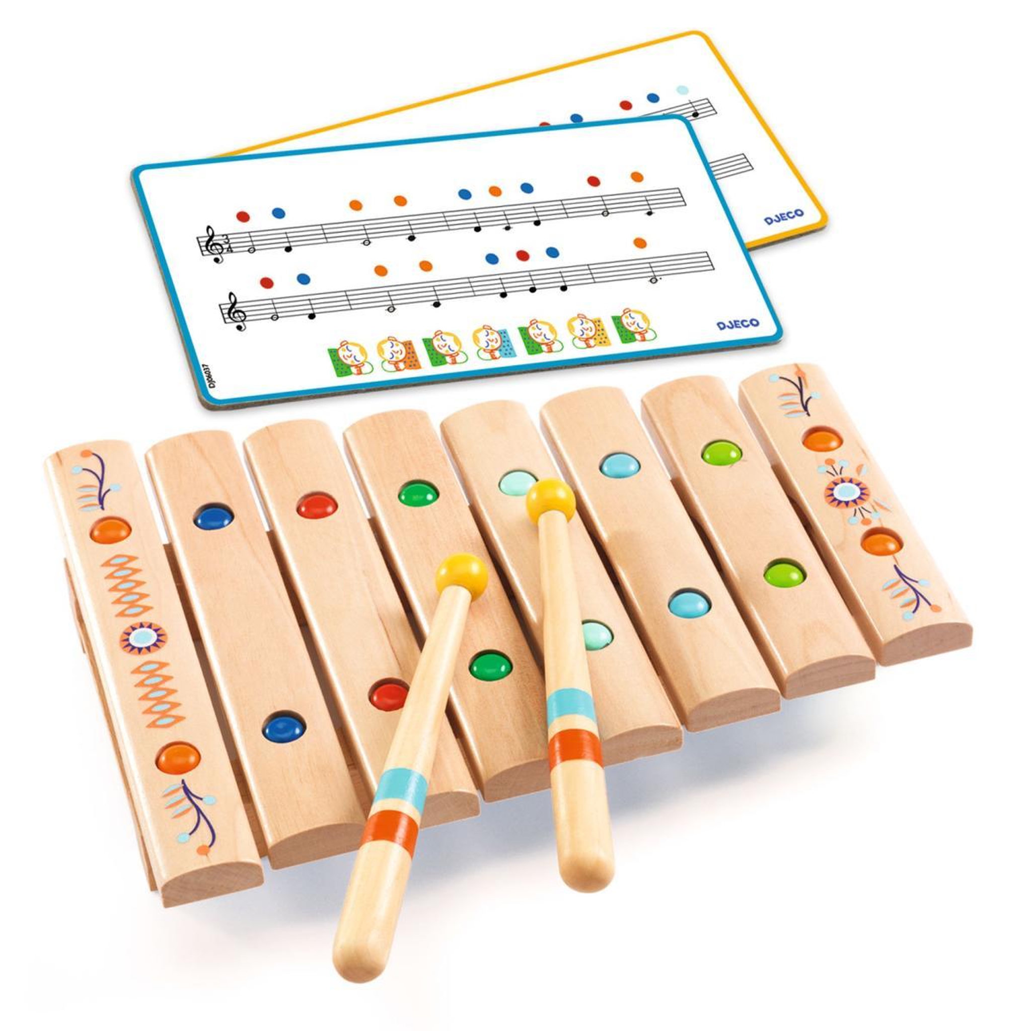 Voir la diapositive 2 : Djeco Xylophone en bois 8 touches