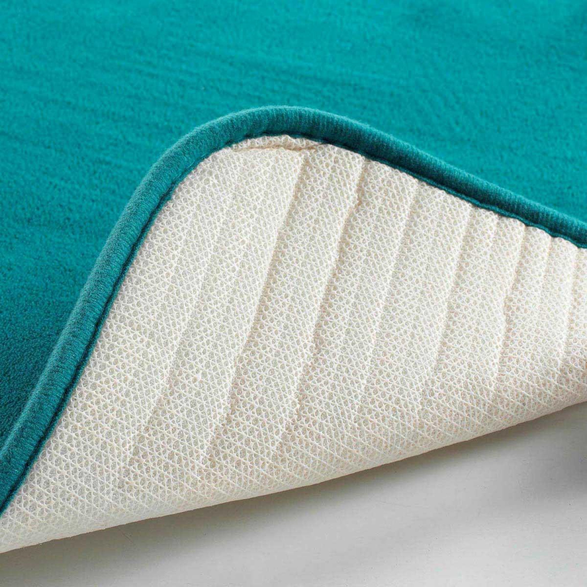 Voir la diapositive 3 : Douceur d'Intérieur Tapis de bain microfibre  vitamine ii  45x75cm bleu émeraude