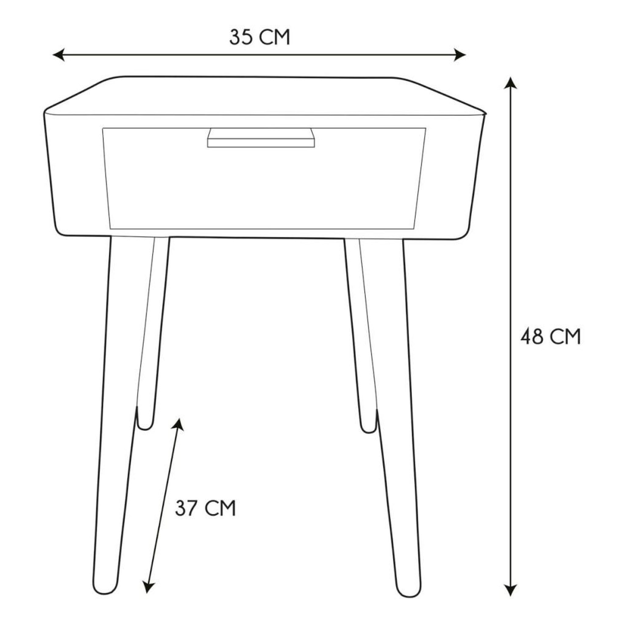 Voir la diapositive 5 : The Home Deco Factory Table de chevet 1 tiroir vert kaki