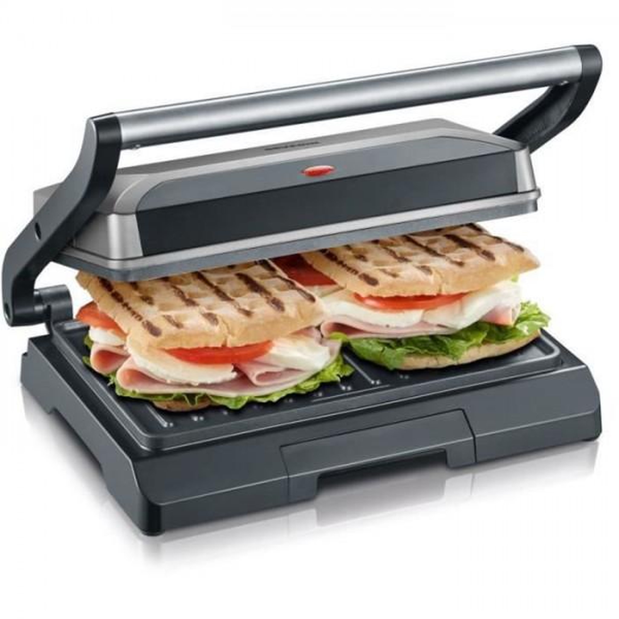 Voir la diapositive 4 : SEVERIN Barbecue Electrique - Grillade SEVERIN - Grill Electrique KG2394 - Surface cuisson 23x14,5cm - Plaques anti-adhésives - 800W
